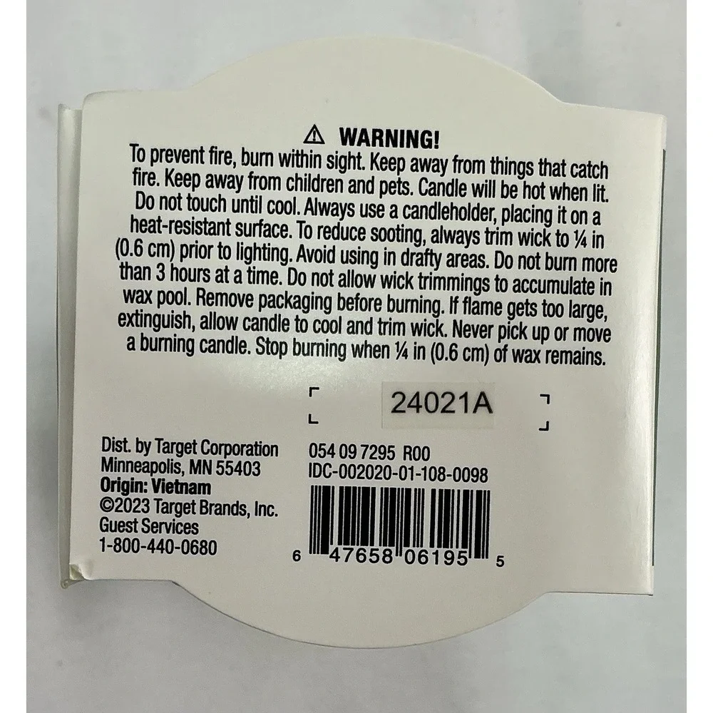 Room Essentials Grove Scented Candles Mandarin Basil 2‎ Pack 3oz Each New